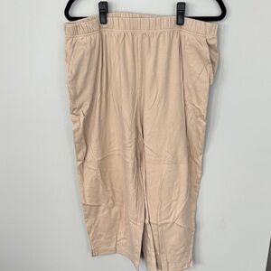Woman Within Taupe Pull-On Elastic Waist Pants